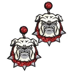 Glitter Bulldog Mascot Earrings/College Gameday Jewelry/Gifts for Grads/Georgia